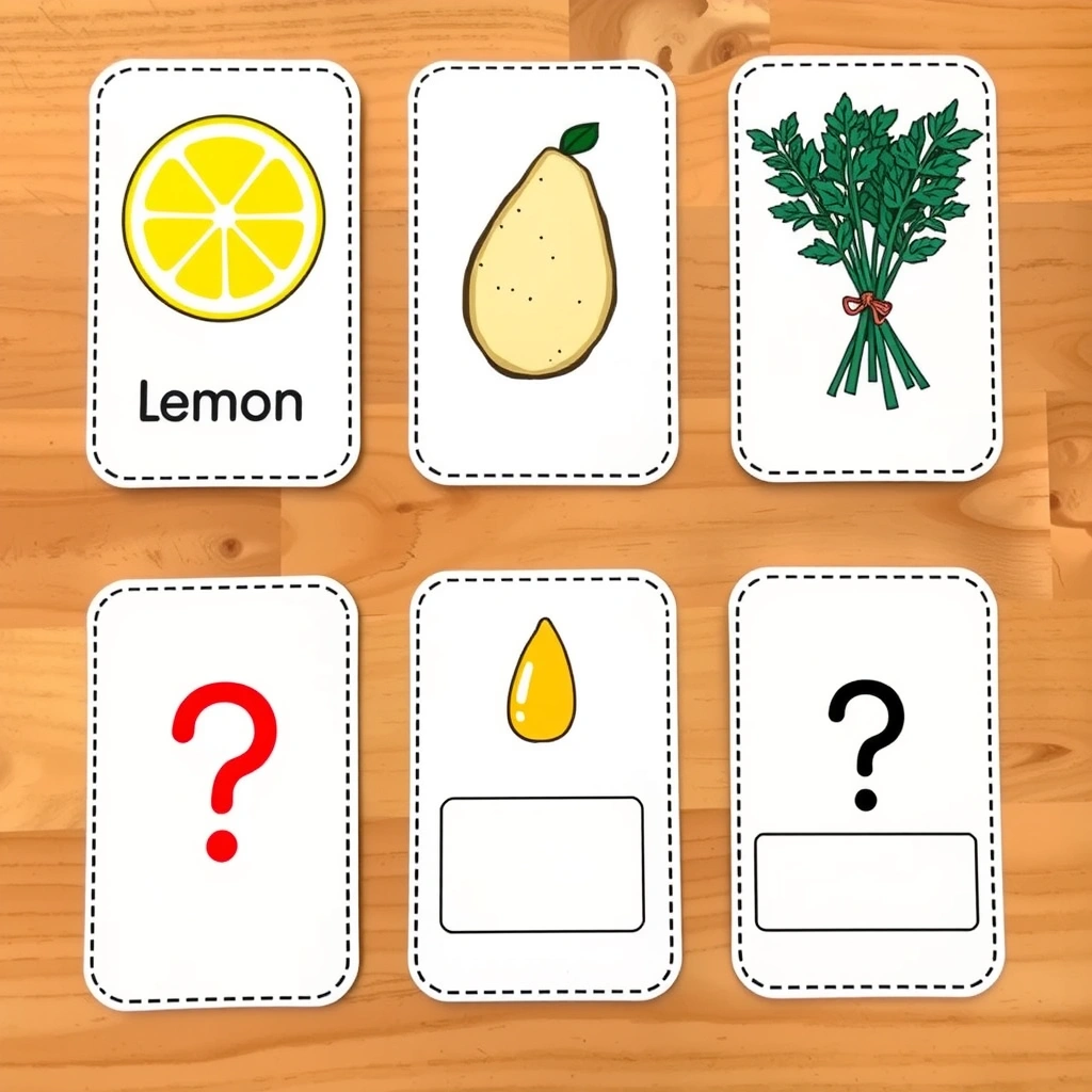 Karty zapachów — obrazki do dopasowania - Szablony - Dzień Frytek