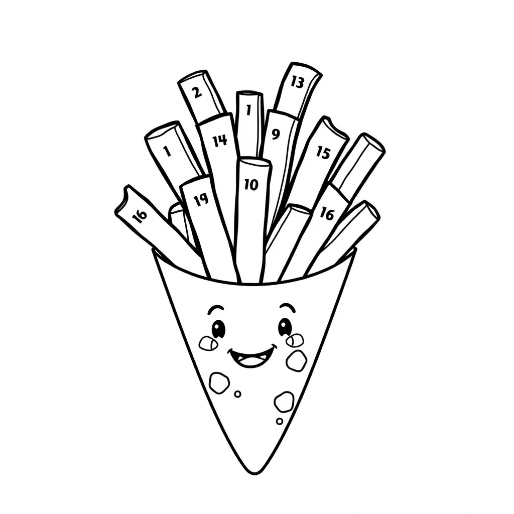 Kolorowanka: Frytki w rożku - Kolorowanki - Dzień Frytek