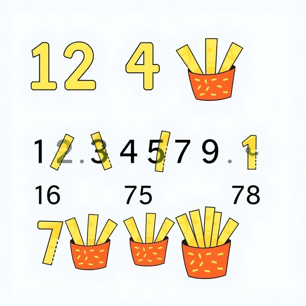 Pomocnik do liczenia — paski frytek - Szablony - Dzień Frytek