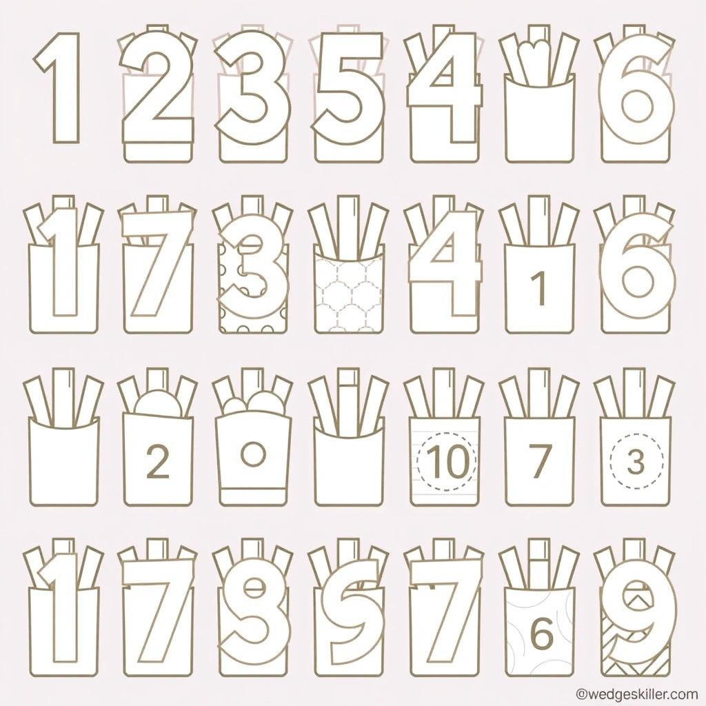 Pomocnik do liczenia — paski frytek - Szablony - Dzień Frytek