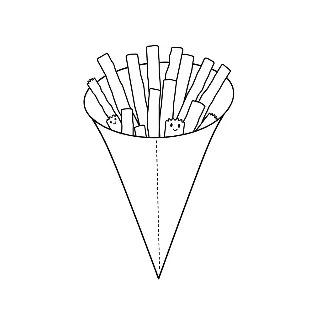 Szablon rożka na frytki (A4) - Szablony - Dzień Frytek