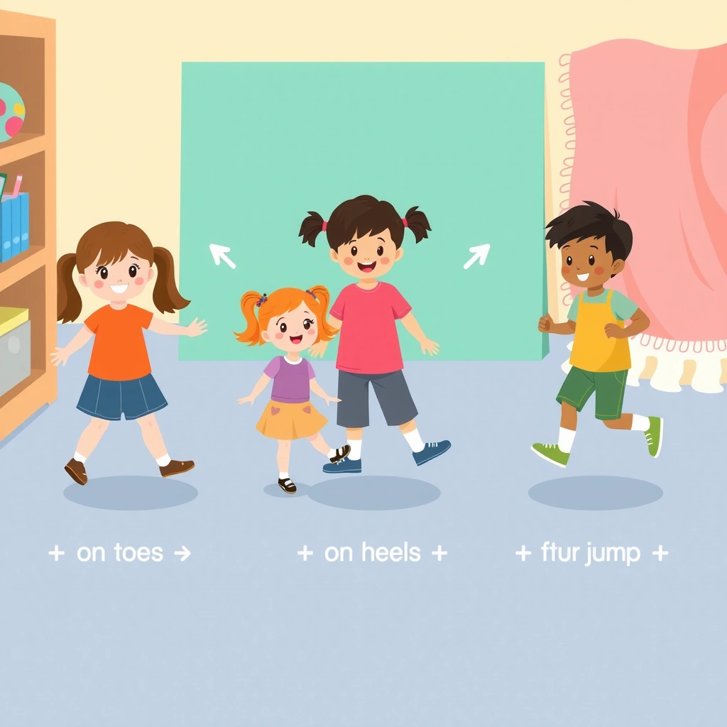 Ilustracja: Podłoża sensoryczne i kroki - Materiały - Dzień Tańca