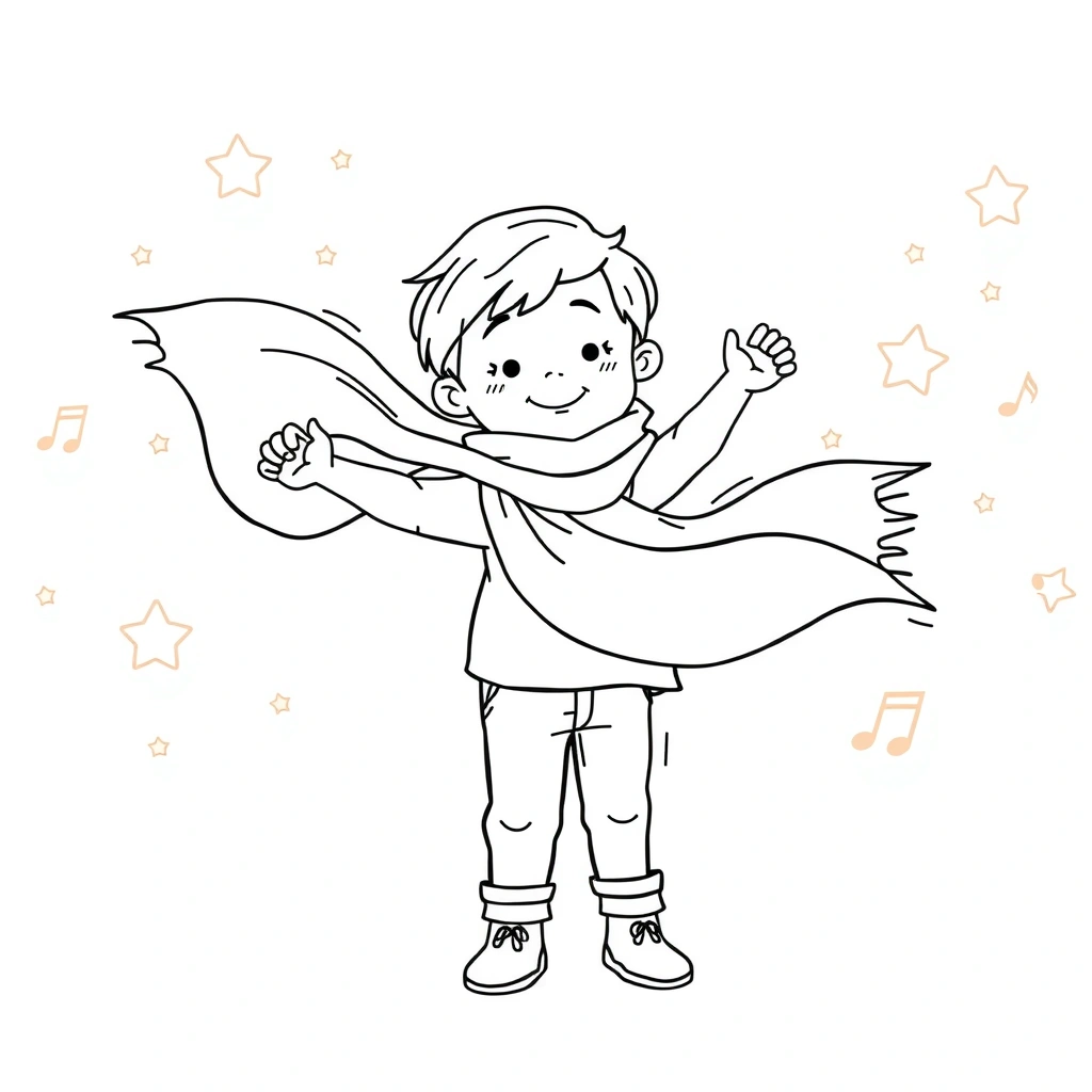 Kolorowanka: Chusta do tańca - Kolorowanki - Dzień Tańca