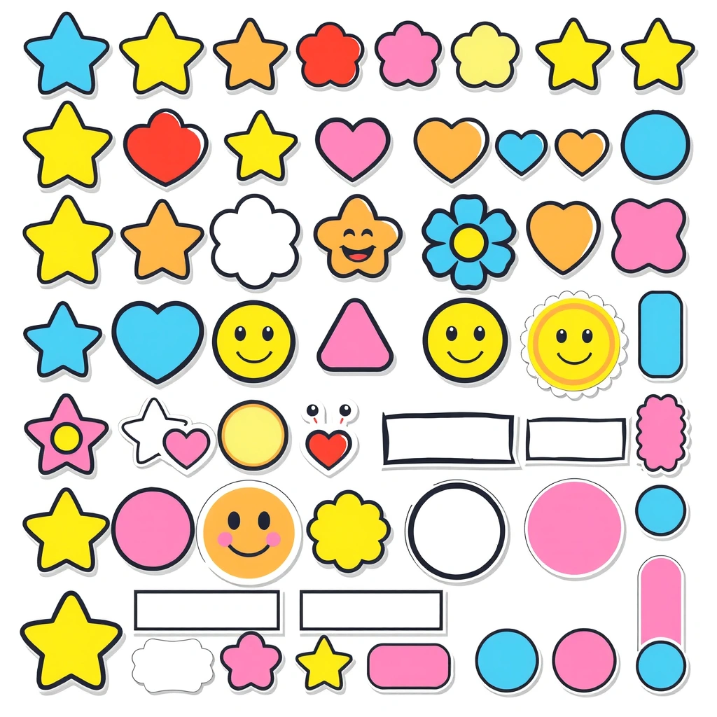 Arkusz naklejek i ozdób do aparatów (do druku) - Szablony - Dzień Fotografii