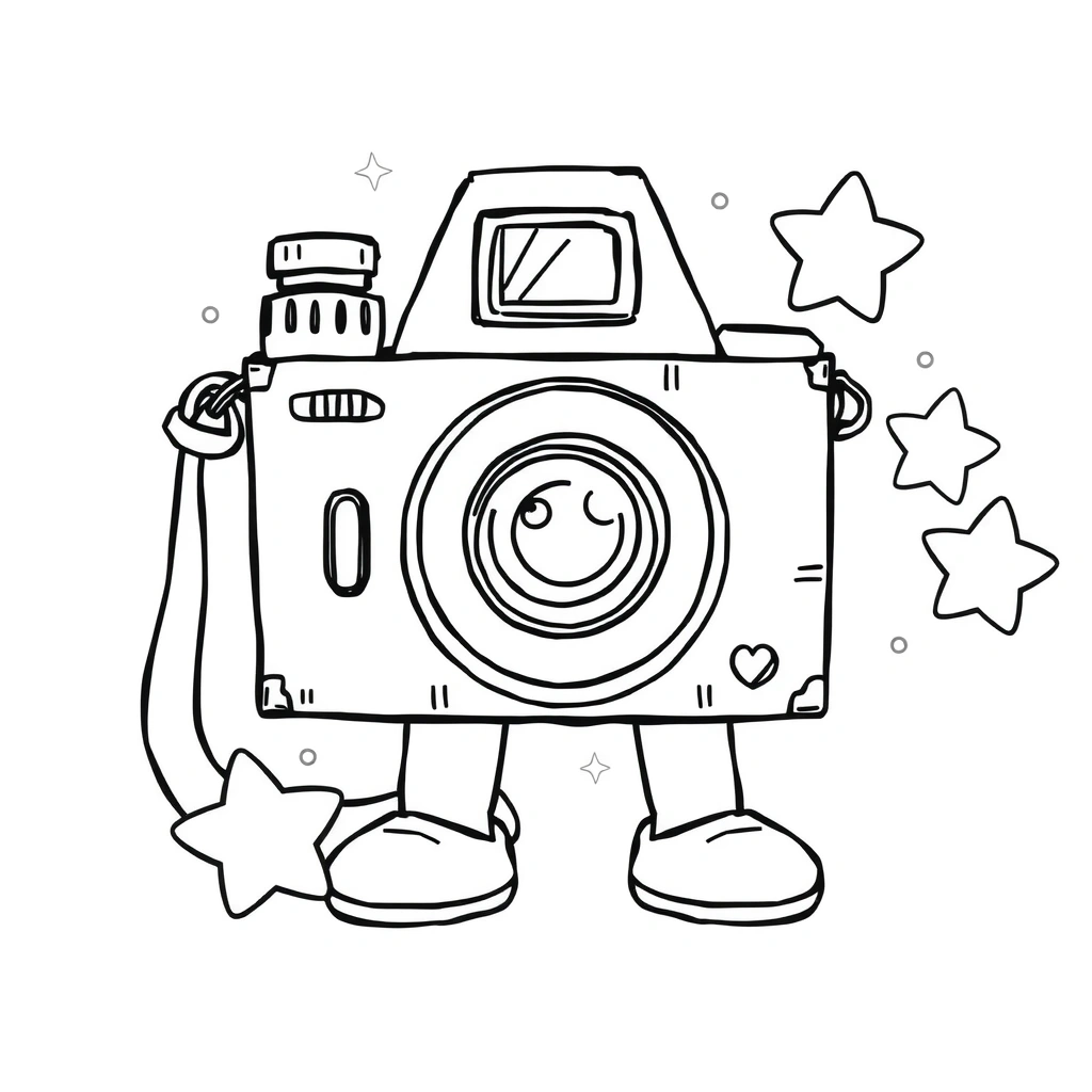 Kolorowanka: Mój aparat - Kolorowanki - Dzień Fotografii