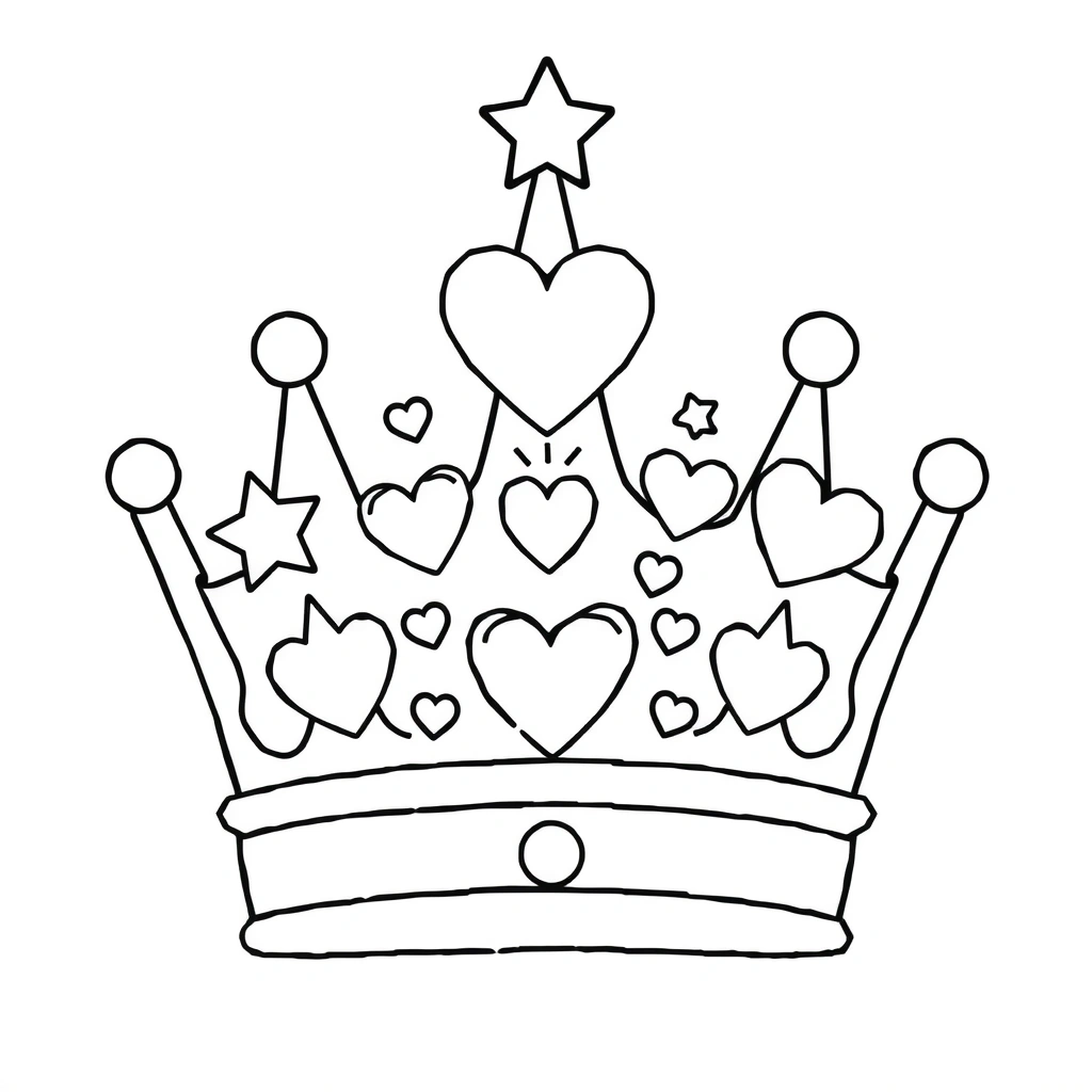 Strona do kolorowania — korona - Kolorowanki - Dzień Chłopaka