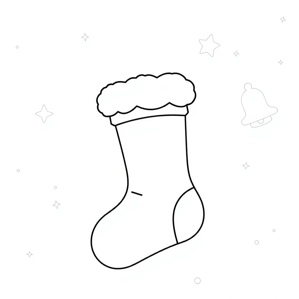 Kolorowanka: Skarpeta Mikołaja - Kolorowanki - Mikołajki