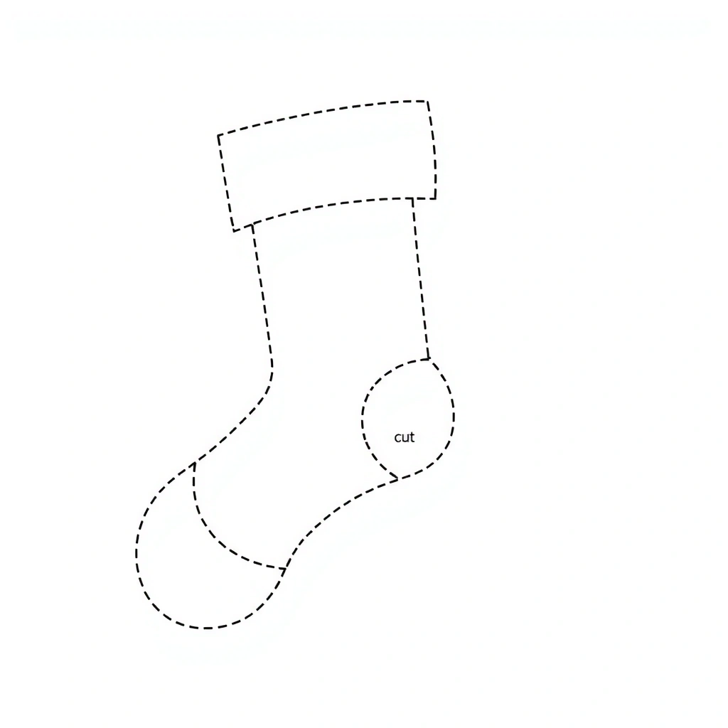 Szablon do wycięcia: papierowa skarpeta - Szablony - Mikołajki