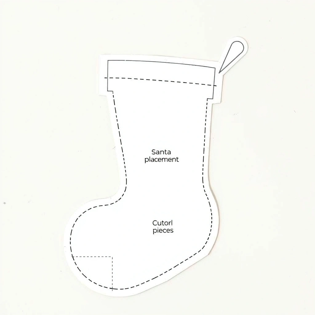 Szablon do wycięcia: papierowa skarpeta - Szablony - Mikołajki