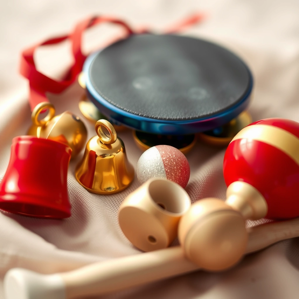 Zdjęcie instrumentów: dzwoneczki i tamburynki - Materiały - Mikołajki