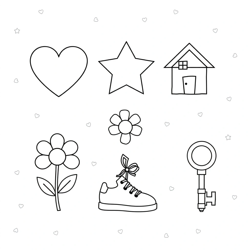 Kolorowanka: symbole wróżb - Kolorowanki - Andrzejki