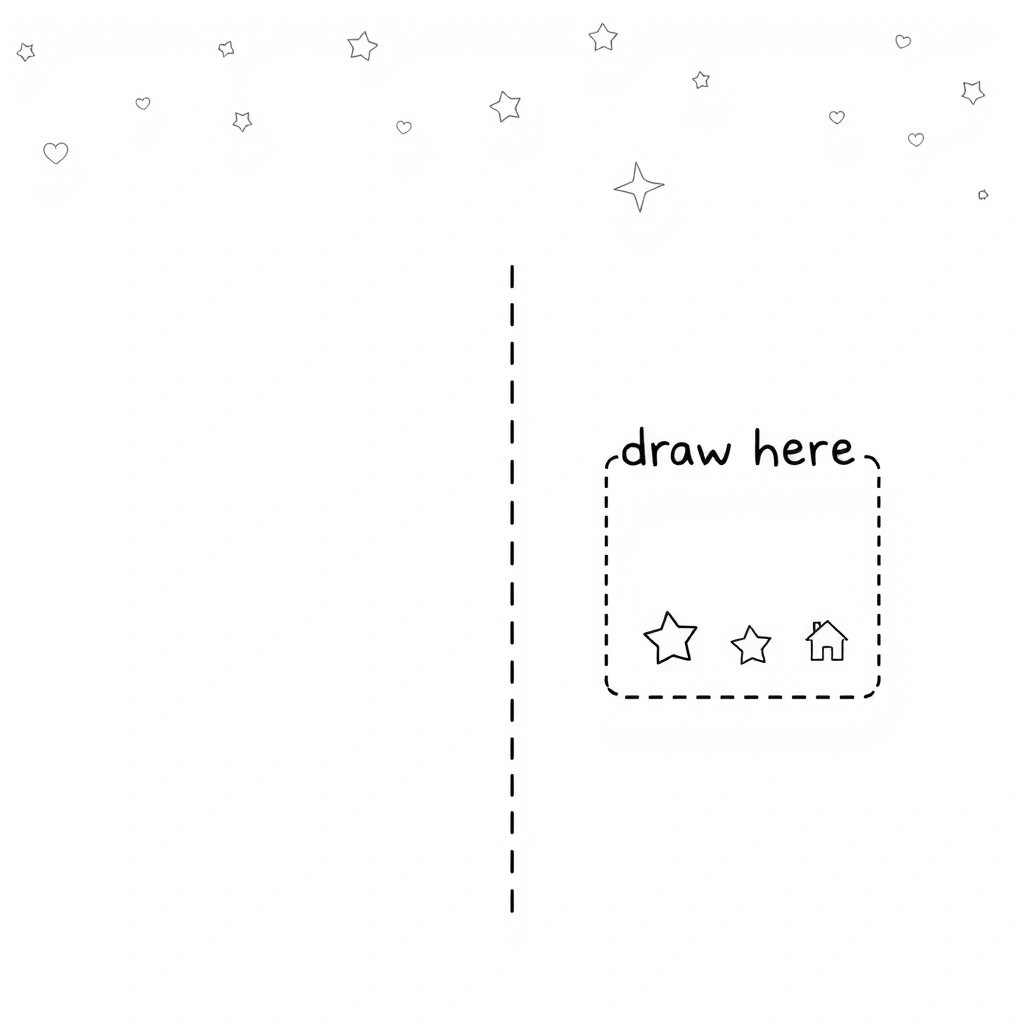 Szablon karty A4 do zagięcia - Szablony - Andrzejki