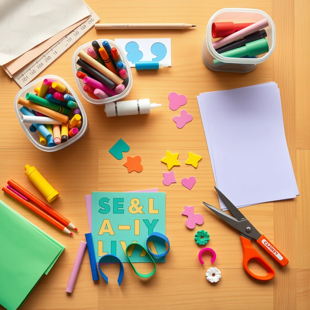 Zestaw materiałów na stoliku (flatlay) - Materiały - Andrzejki