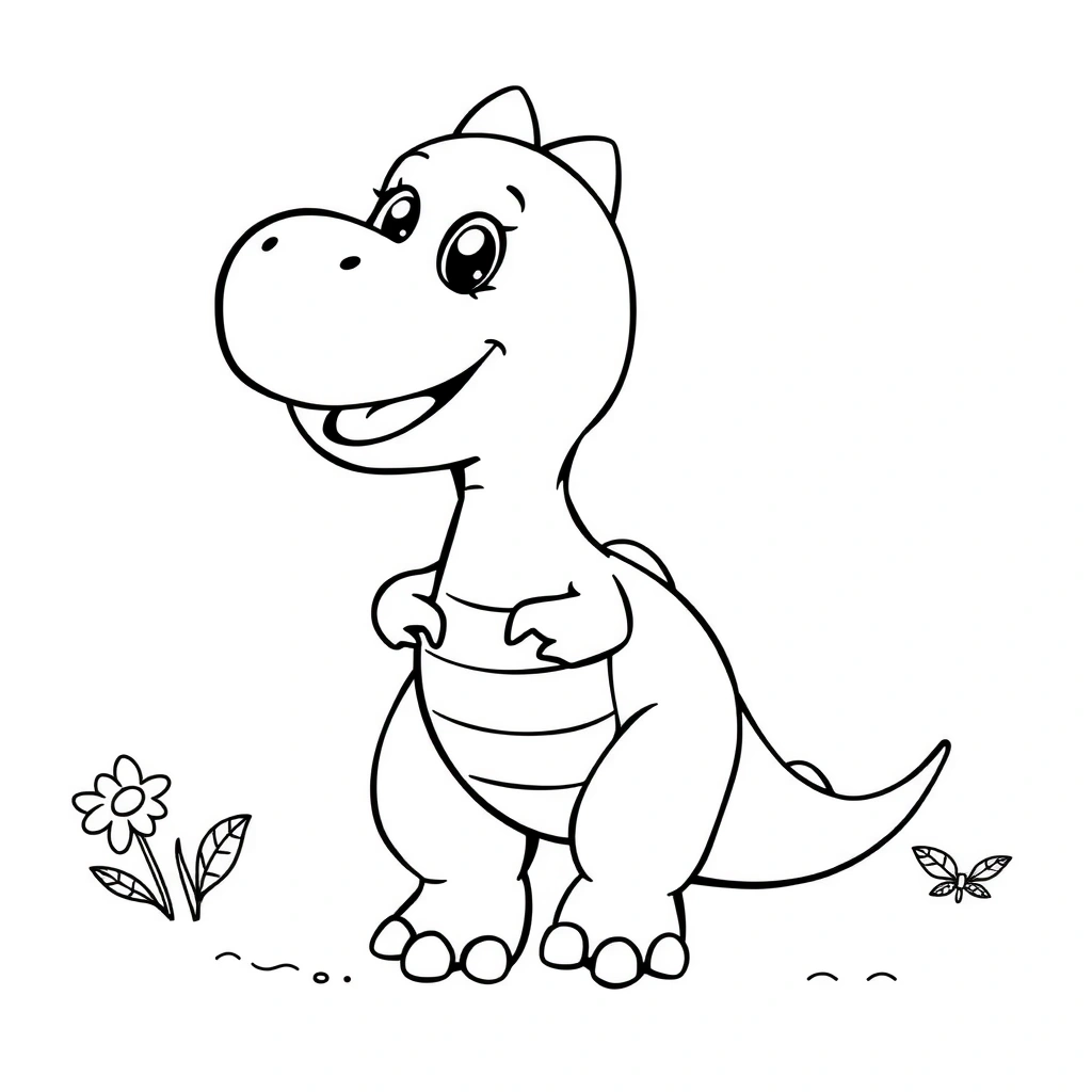 Kolorowanka: Mały dinozaur do kolorowania - Kolorowanki - Dzień Dinozaura