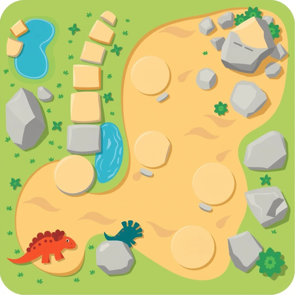 Mata do zabaw — plansza ruchowa - Szablony - Dzień Dinozaura