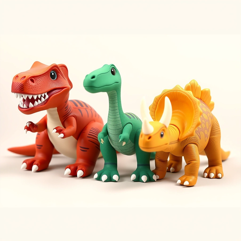 Zabawki dinozaury — T‑Rex, Diplodok, Triceratops - Materiały - Dzień Dinozaura