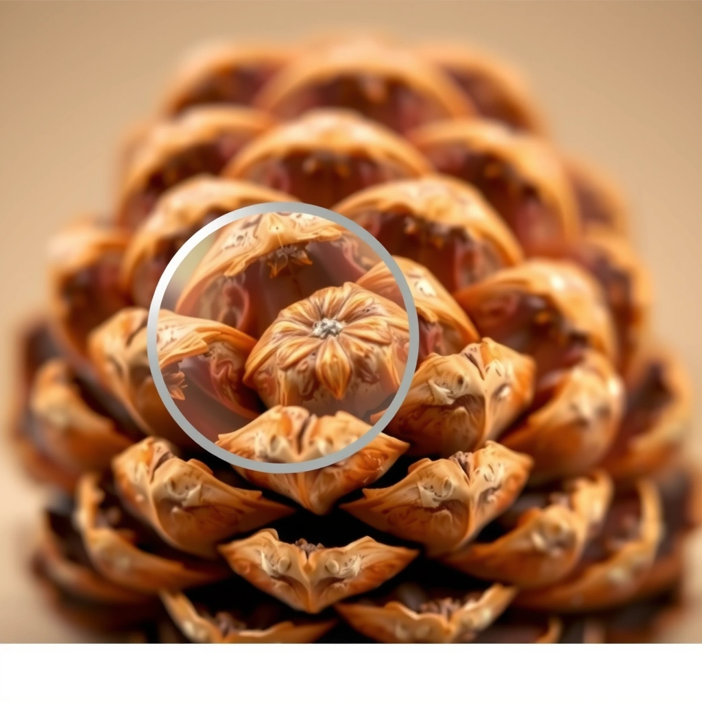 Zbliżenie szyszki (makrofotografia) - Materiały - Sylwester