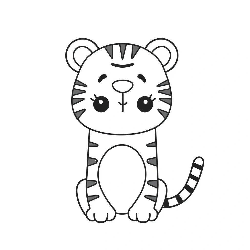Kolorowanka: mały tygrysek - Kolorowanki - Dzień Tygrysa