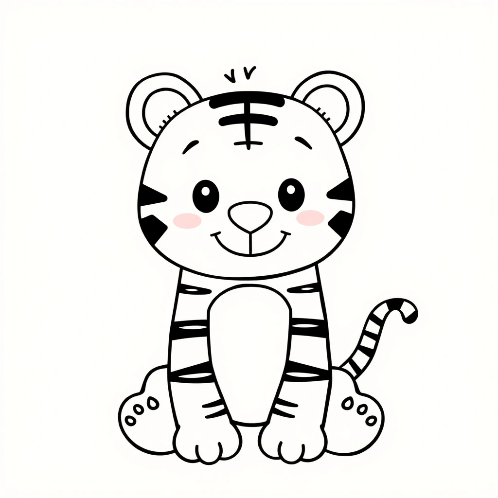 Kolorowanka: mały tygrysek - Kolorowanki - Dzień Tygrysa