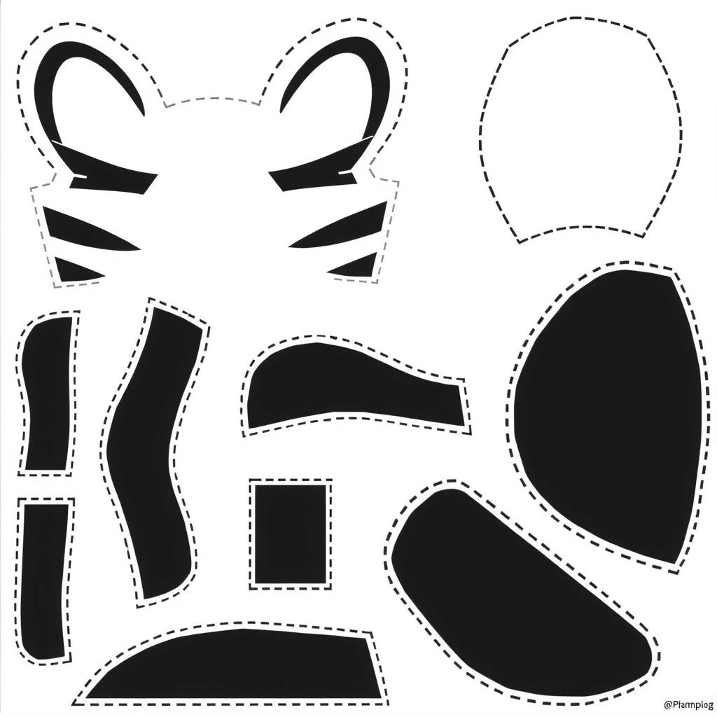 Szablon: uszka i paski - Szablony - Dzień Tygrysa