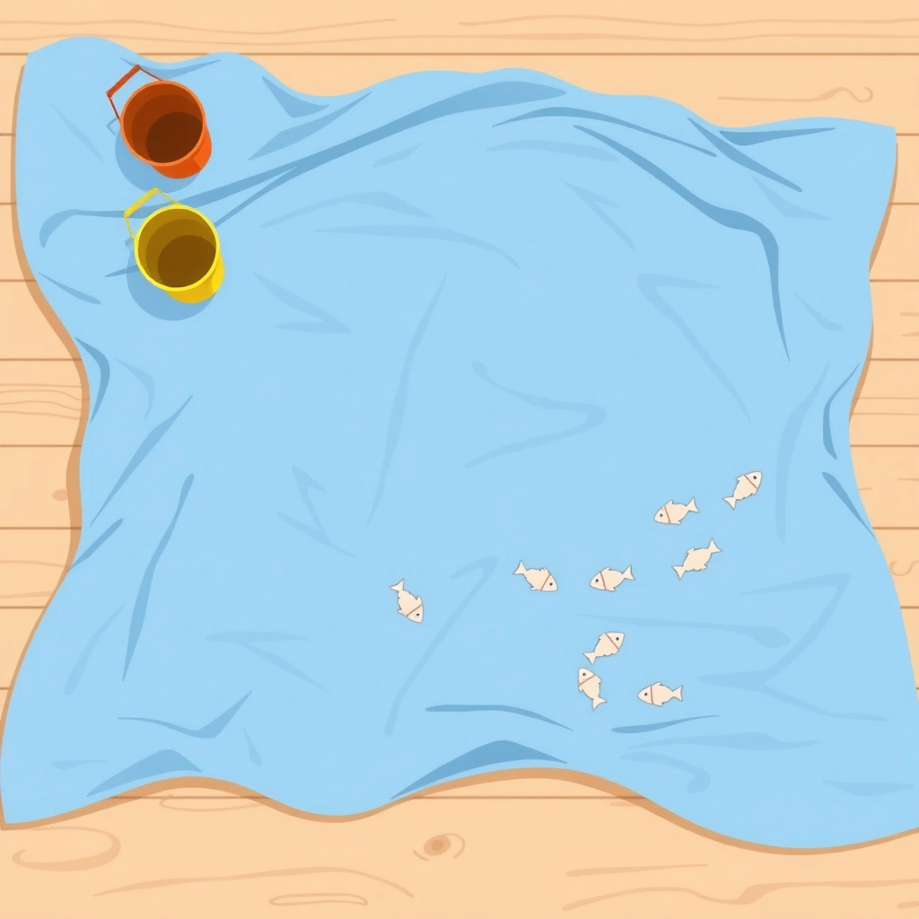 Morze — plansza z niebieskim materiałem - Materiały - Dzień Rybaka