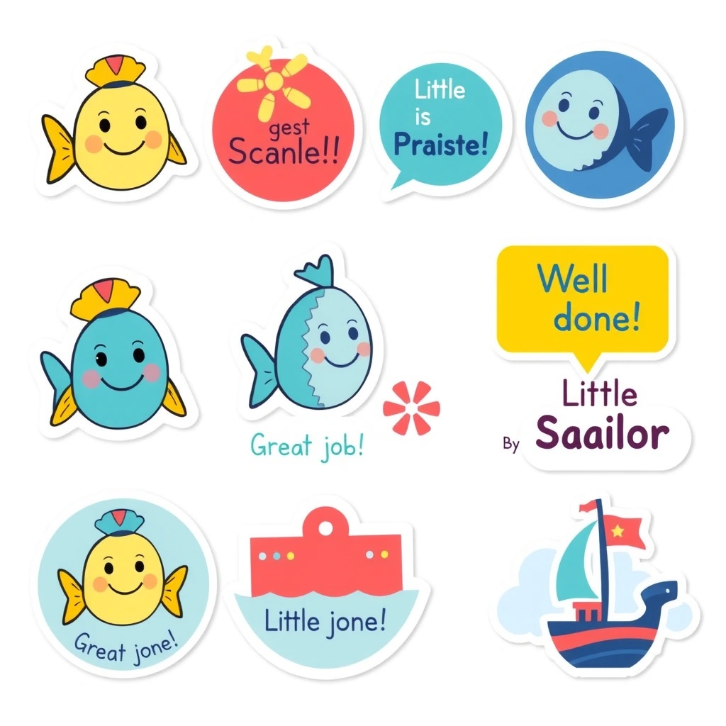 Naklejki pochwały — mała załoga - Materiały - Dzień Rybaka