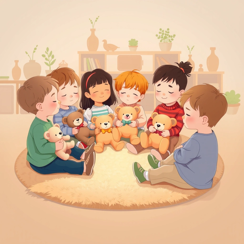 Wyciszenie: koło z misiami - Materiały - Dzień Pluszowego Misia (Polski)