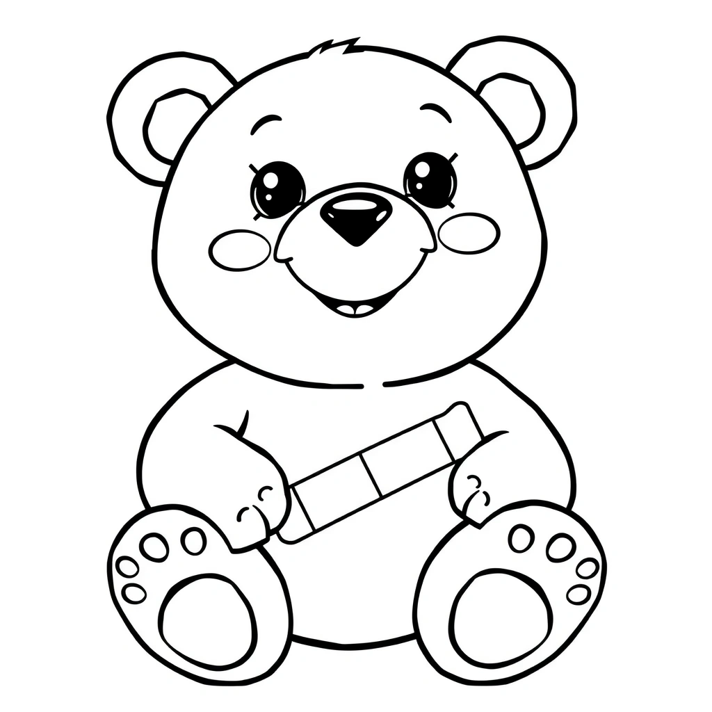 Kolorowanka: Miś z plasterkiem - Kolorowanki - Dzień Pierwszej Pomocy