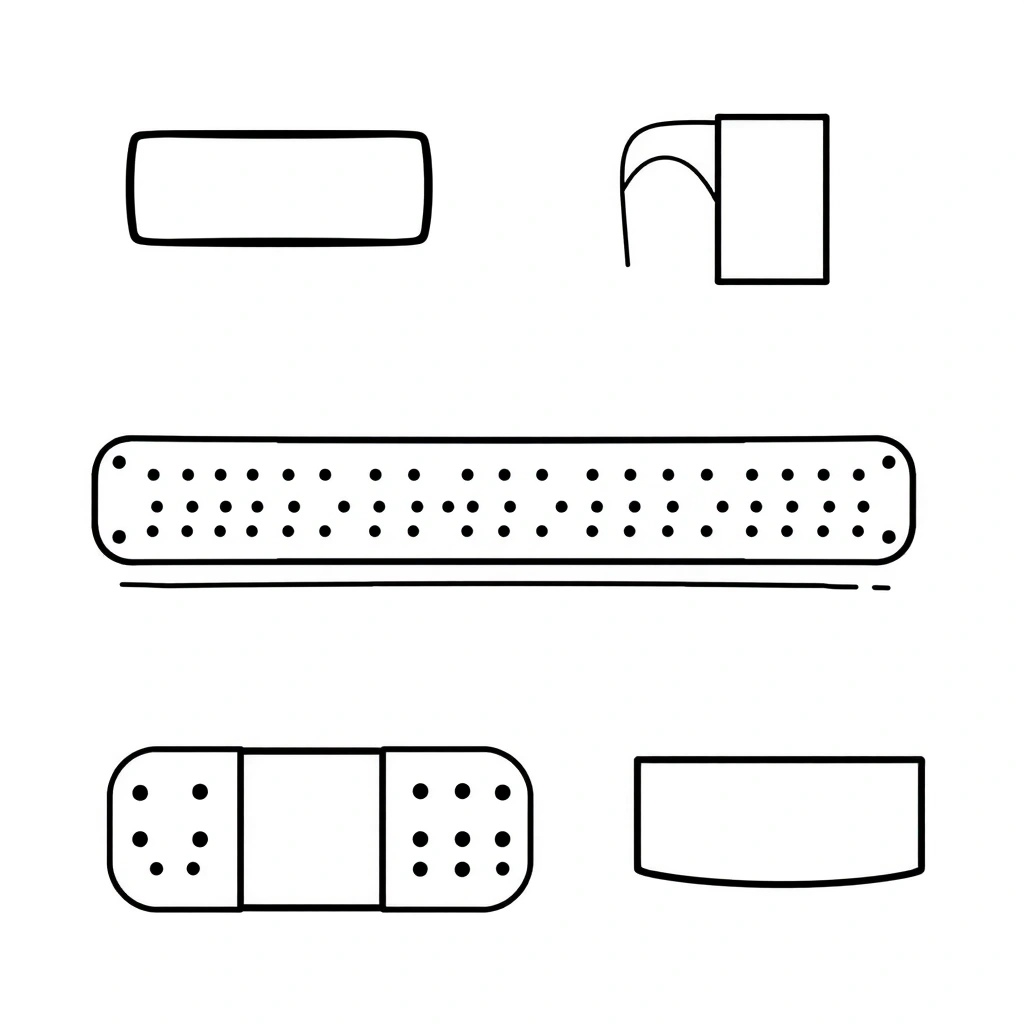 Szablony do wycięcia — Plasterki i opaski - Szablony - Dzień Pierwszej Pomocy