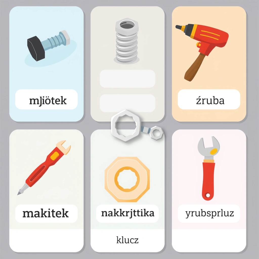 Karty narzędzi — flashcards - Szablony - Dzień Majsterkowicza
