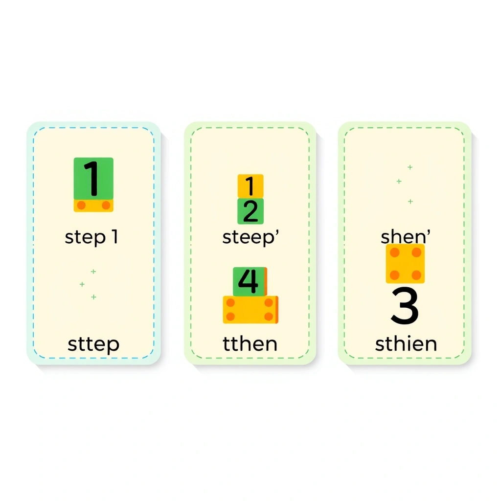 Karty sekwencji: budowanie wieży 1–3 - Szablony - Dzień Majsterkowicza