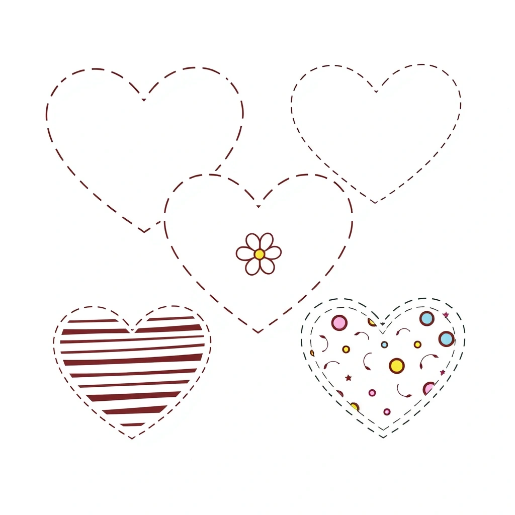 Szablon serduszka do wydruku (naklejki) - Szablony - Dzień Babci