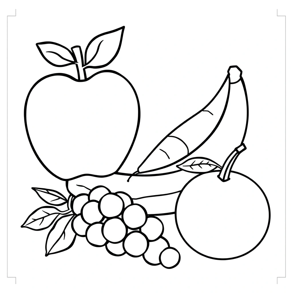 Strona do kolorowania: owoce i warzywa - Kolorowanki - Dzień Zdrowego Jedzenia