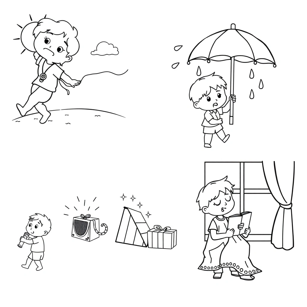 Kolorowanka — Sceny emocji - Kolorowanki - Dzień Kolorowanek