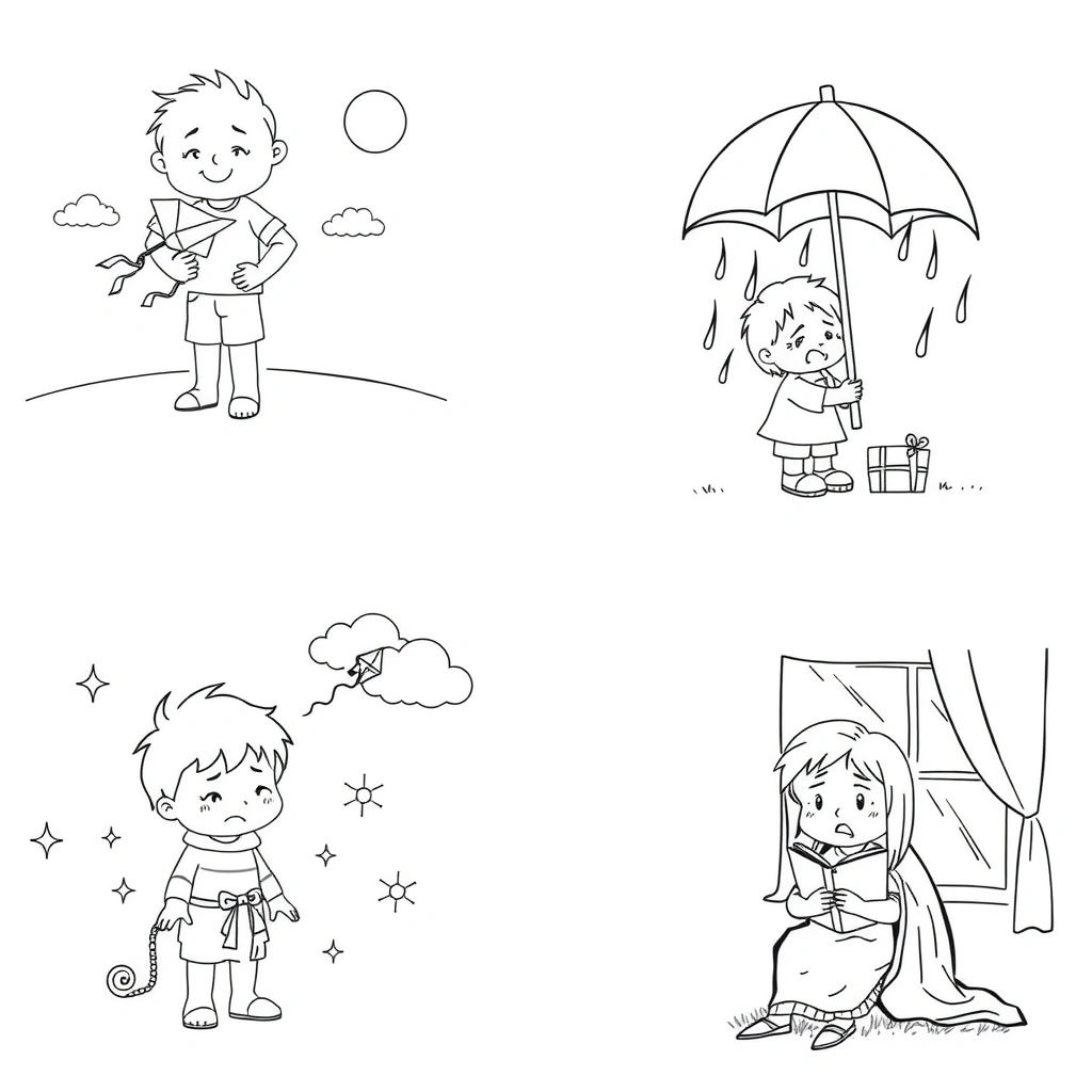 Kolorowanka — Sceny emocji - Kolorowanki - Dzień Kolorowanek