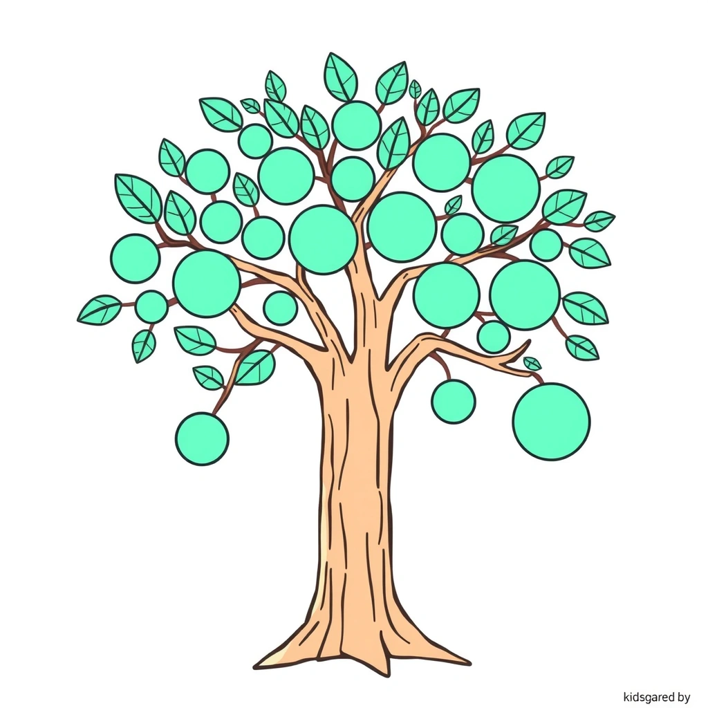 Szablon — Drzewo Emocji (duży brystol) - Szablony - Dzień Kolorowanek