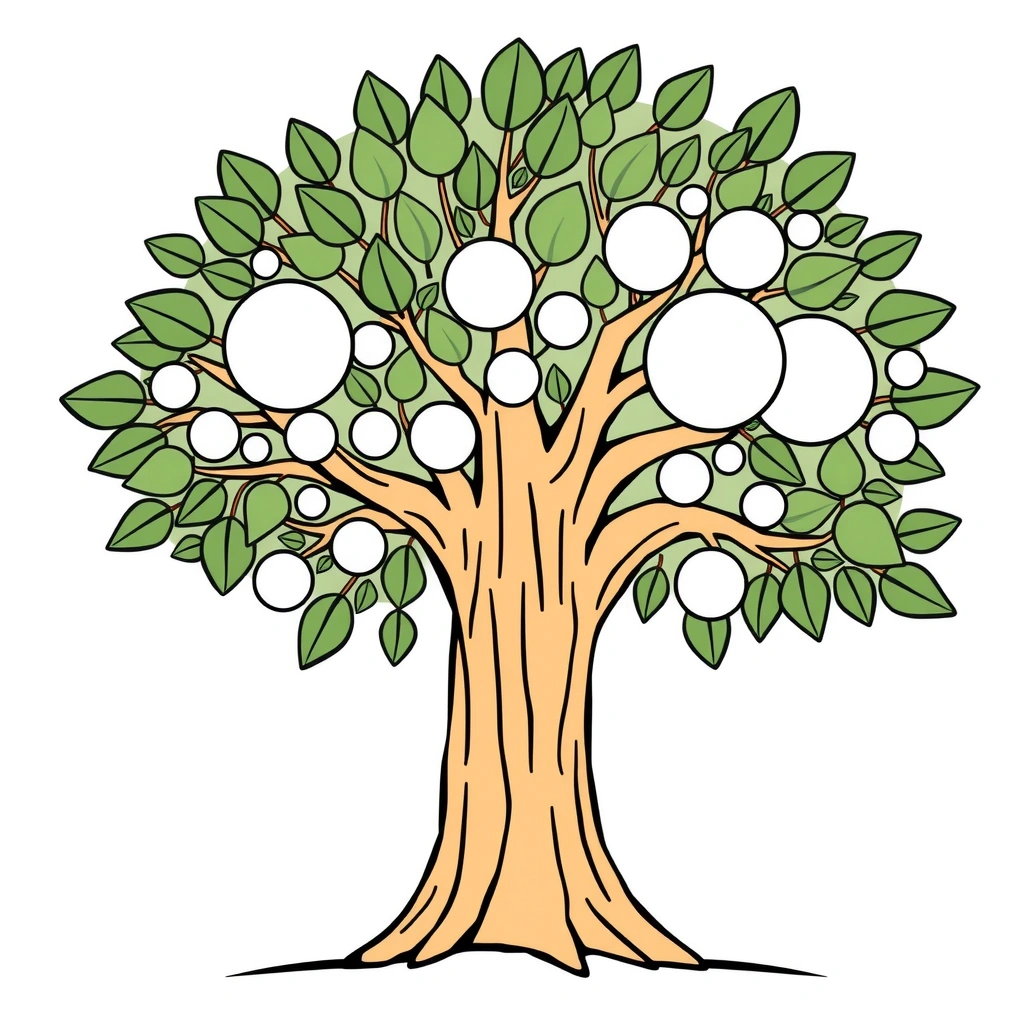 Szablon — Drzewo Emocji (duży brystol) - Szablony - Dzień Kolorowanek