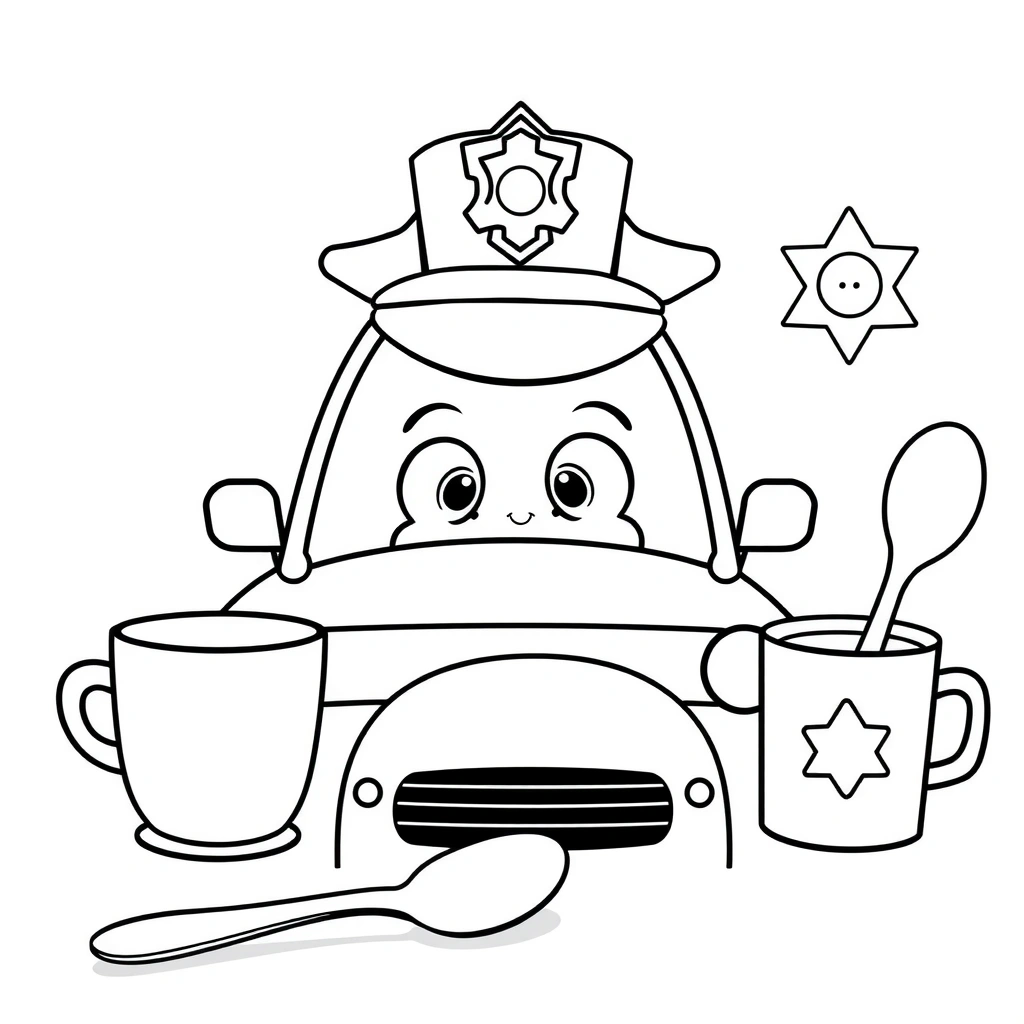 Kolorowanka — Policjant i zabawki - Kolorowanki - Dzień Policjanta