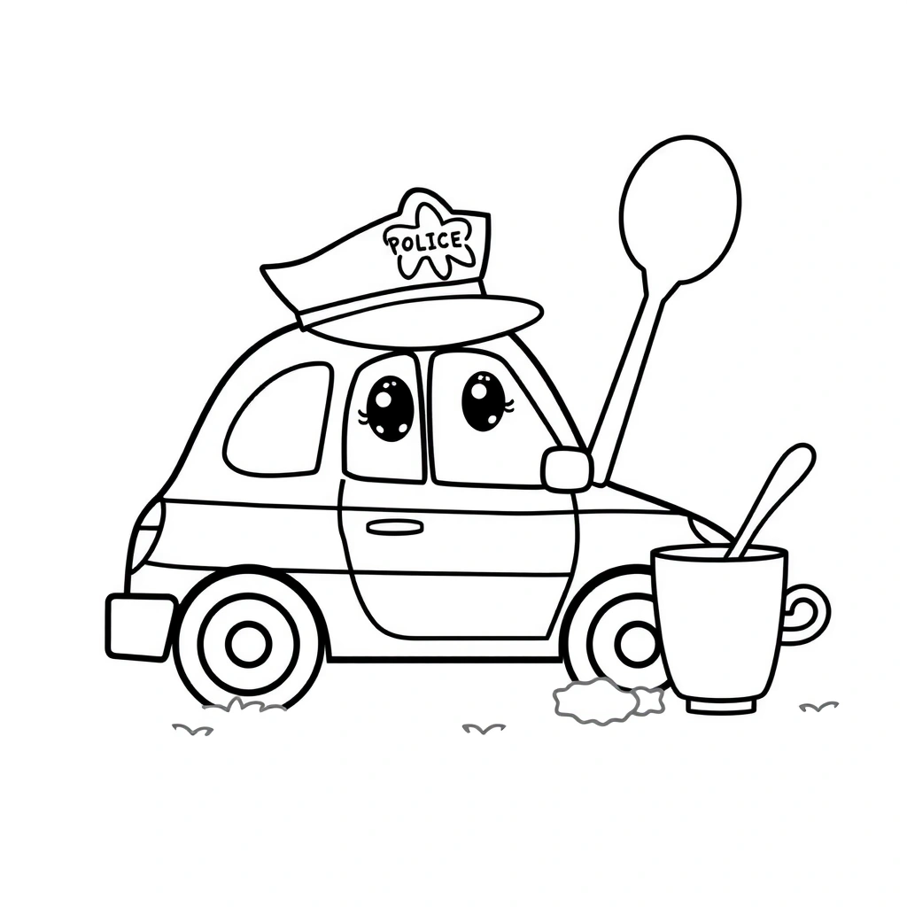 Kolorowanka — Policjant i zabawki - Kolorowanki - Dzień Policjanta