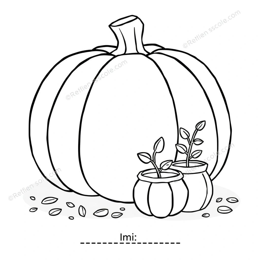 Kolorowanka: dynia i nasionka - Kolorowanki - Święto Dyni
