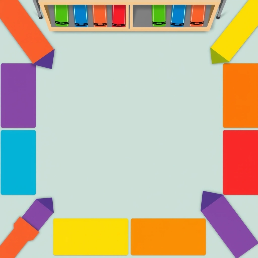 Maty na podłogę — paski kolorowe - Szablony - Dzień Kredki