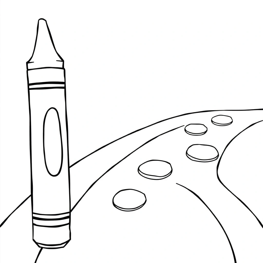 Kolorowanka: duża kredka i ścieżka - Kolorowanki - Dzień Kredki