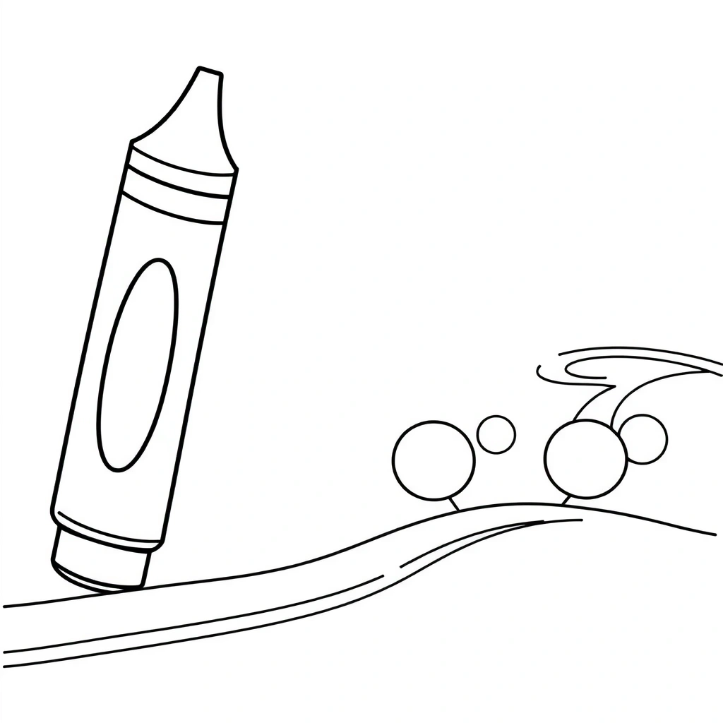 Kolorowanka: duża kredka i ścieżka - Kolorowanki - Dzień Kredki