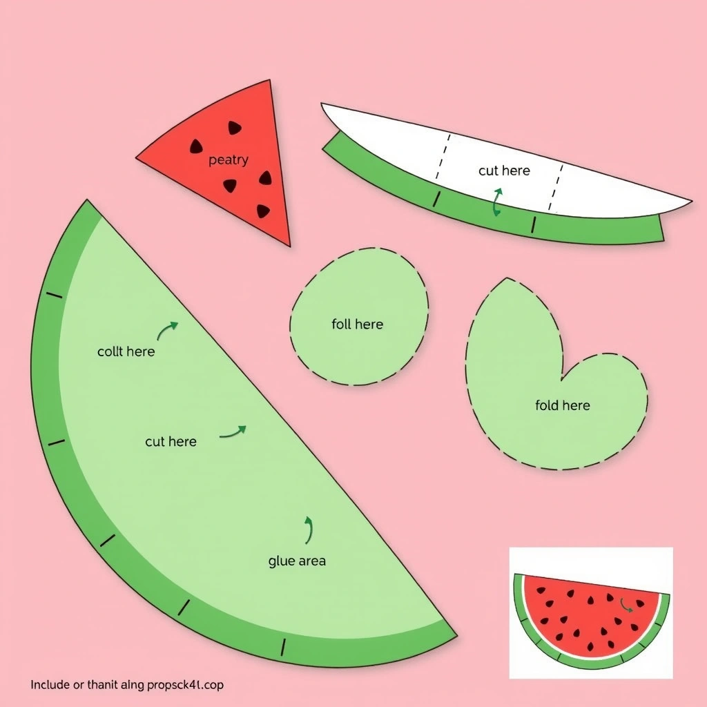 Szablon kartonowego arbuza do wycięcia - Szablony - Dzień Arbuza