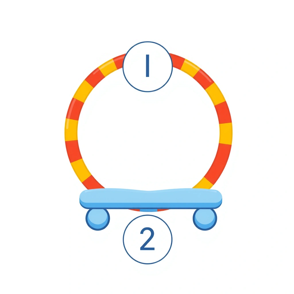 Naklejki/znaczniki hula-hoop i belka równowagi (szablon) - Szablony - Dzień Sportu