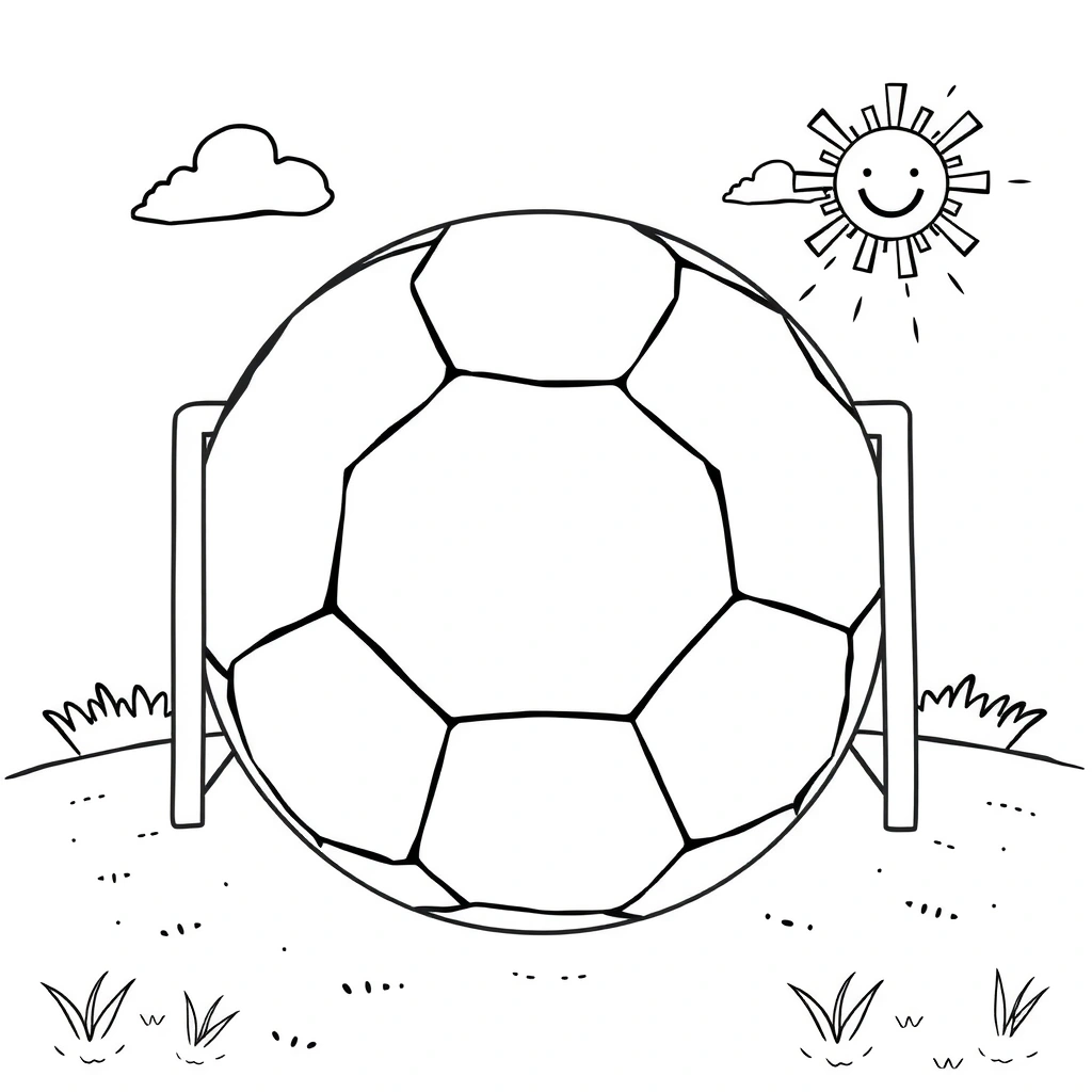 Kolorowanka: Piłka i bramka - Kolorowanki - Dzień Piłkarza