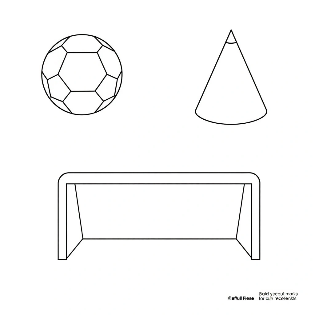 Szablony do wycięcia: piłka, pachołek, bramka - Szablony - Dzień Piłkarza