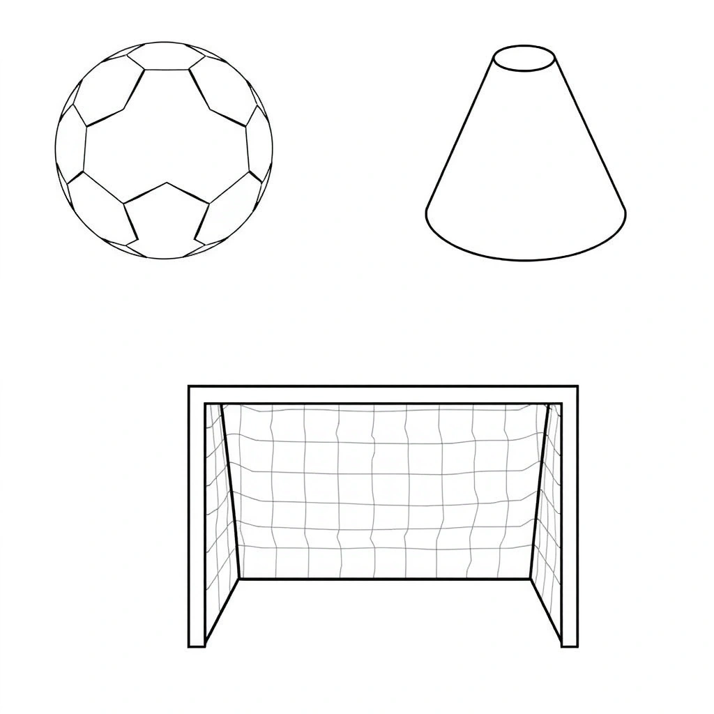 Szablony do wycięcia: piłka, pachołek, bramka - Szablony - Dzień Piłkarza